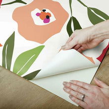 Load image into Gallery viewer, Jane Dixon Block Print Blooms Peel + Stick Wallpaper