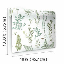 Load image into Gallery viewer, Lisa Audit Fern Study Peel + Stick Wallpaper