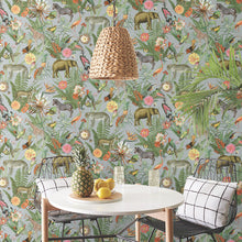 Load image into Gallery viewer, Tropical Zoo Peel + Stick Wallpaper