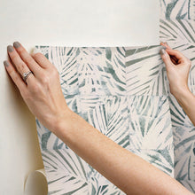 Load image into Gallery viewer, Mr. Kate Cubism Palm Peel + Stick Wallpaper