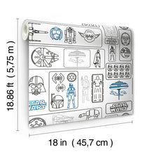 Load image into Gallery viewer, Star Wars Pictogram Peel + Stick Wallpaper