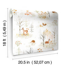 Load image into Gallery viewer, Clara Jean Woodland Scene Peel + Stick Wallpaper