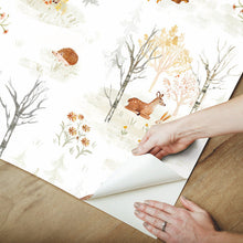 Load image into Gallery viewer, Clara Jean Woodland Scene Peel + Stick Wallpaper