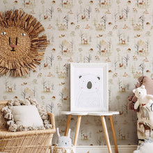 Load image into Gallery viewer, Clara Jean Woodland Scene Peel + Stick Wallpaper