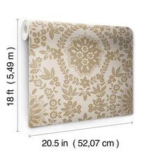 Load image into Gallery viewer, Boho Baroque Damask Peel + Stick Wallpaper