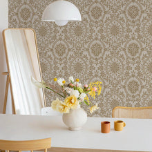 Load image into Gallery viewer, Boho Baroque Damask Peel + Stick Wallpaper