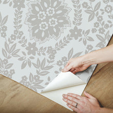 Load image into Gallery viewer, Boho Baroque Damask Peel + Stick Wallpaper