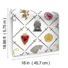 Load image into Gallery viewer, Game of Thrones Sigils Peel + Stick Wallpaper