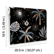 Load image into Gallery viewer, EttaVee Nuit Tropicale Peel + Stick Wallpaper