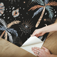 Load image into Gallery viewer, EttaVee Nuit Tropicale Peel + Stick Wallpaper