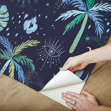 Load image into Gallery viewer, EttaVee Nuit Tropicale Peel + Stick Wallpaper