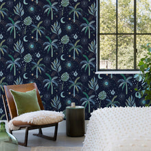 Load image into Gallery viewer, EttaVee Nuit Tropicale Peel + Stick Wallpaper