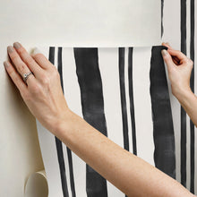 Load image into Gallery viewer, Mr. Kate Winston Watercolor Stripe Peel + Stick Wallpaper
