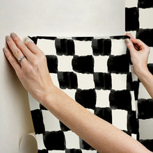 Load image into Gallery viewer, Mr. Kate Tess Watercolor Checker Peel + Stick Wallpaper