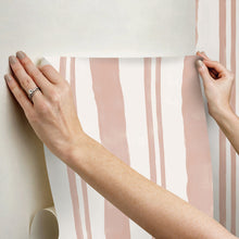 Load image into Gallery viewer, Mr. Kate Winston Watercolor Stripe Peel + Stick Wallpaper
