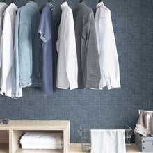 Load image into Gallery viewer, Blue Linen Peel + Stick Wallpaper