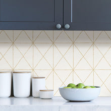 Load image into Gallery viewer, Gold Triangles Peel + Stick Wallpaper