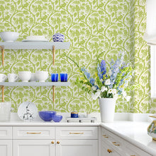 Load image into Gallery viewer, Scalamandré Balinese Peacock Peel + Stick Wallpaper