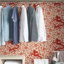 Load image into Gallery viewer, Scalamandré Chi'en Dragon Peel + Stick Wallpaper