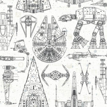 Load image into Gallery viewer, Star Wars Blueprint Side Peel + Stick Wallpaper