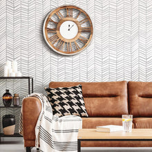 Load image into Gallery viewer, Sketched Herringbone Peel + Stick Wallpaper