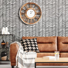 Load image into Gallery viewer, Sketched Herringbone Peel + Stick Wallpaper