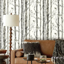 Load image into Gallery viewer, Birch Trees Peel + Stick Wallpaper