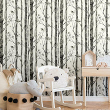 Load image into Gallery viewer, Birch Trees Peel + Stick Wallpaper
