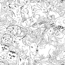 Load image into Gallery viewer, Sketched Woodland Peel + Stick Wallpaper