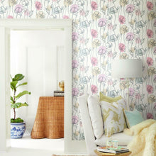 Load image into Gallery viewer, Mid-Century Poppy Peel + Stick Wallpaper