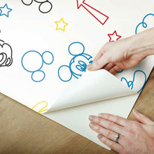 Load image into Gallery viewer, Mickey Mouse Line Art Peel + Stick Wallpaper