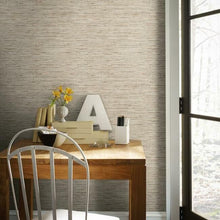 Load image into Gallery viewer, Striated Faux Grasscloth Peel + Stick Wallpaper