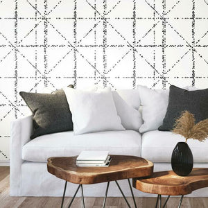 Jane Dixon Diamond Grid Specks Peel + Stick Wallpaper