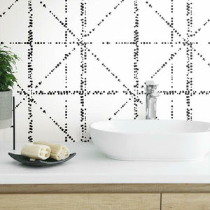 Jane Dixon Diamond Grid Specks Peel + Stick Wallpaper