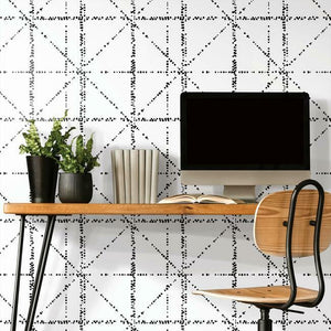 Jane Dixon Diamond Grid Specks Peel + Stick Wallpaper