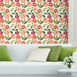 Jane Dixon Block Print Blooms Peel + Stick Wallpaper