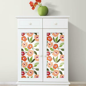 Jane Dixon Block Print Blooms Peel + Stick Wallpaper