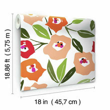 Load image into Gallery viewer, Jane Dixon Block Print Blooms Peel + Stick Wallpaper
