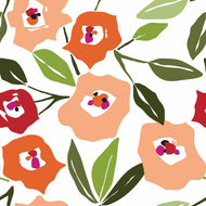 Jane Dixon Block Print Blooms Peel + Stick Wallpaper