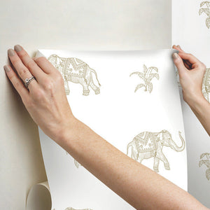 Elephant Walk Peel + Stick Wallpaper