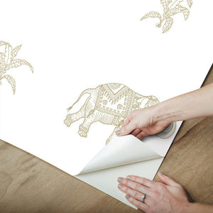 Elephant Walk Peel + Stick Wallpaper