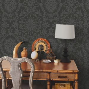 Boho Baroque Damask Peel + Stick Wallpaper