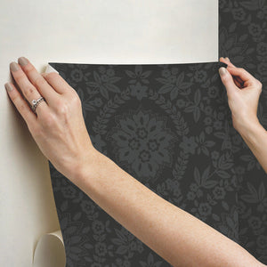 Boho Baroque Damask Peel + Stick Wallpaper