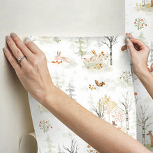 Load image into Gallery viewer, Clara Jean Woodland Scene Peel + Stick Wallpaper
