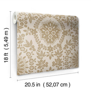 Boho Baroque Damask Peel + Stick Wallpaper