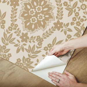 Boho Baroque Damask Peel + Stick Wallpaper