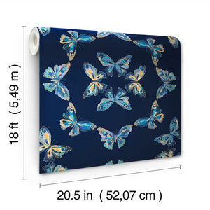 EttaVee Papillon Peel + Stick Wallpaper