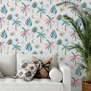 EttaVee Nuit Tropicale Peel + Stick Wallpaper