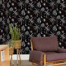 Load image into Gallery viewer, EttaVee Nuit Tropicale Peel + Stick Wallpaper
