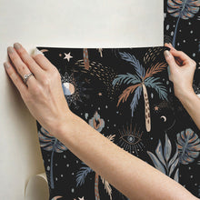 Load image into Gallery viewer, EttaVee Nuit Tropicale Peel + Stick Wallpaper
